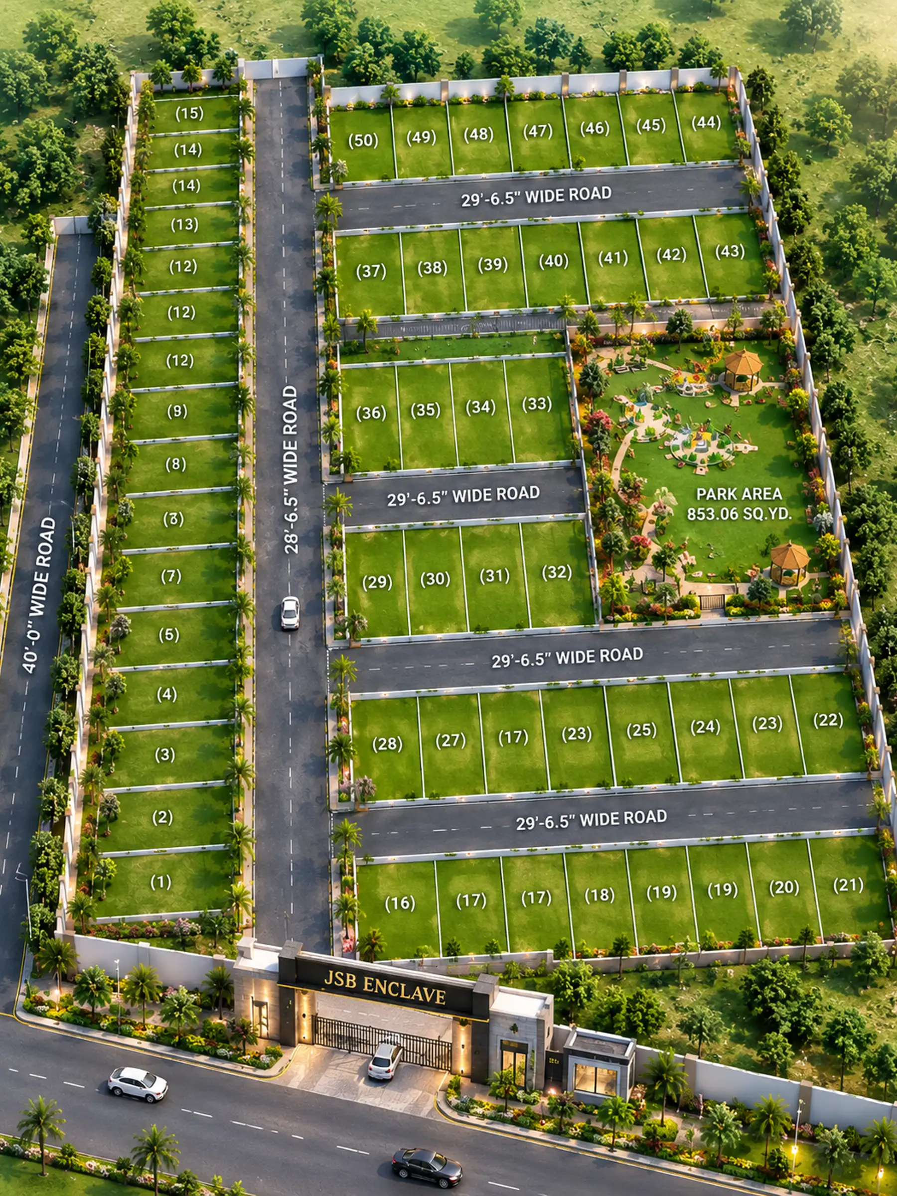 JSB Enclave 3D Residential Plot Layout in Hapur